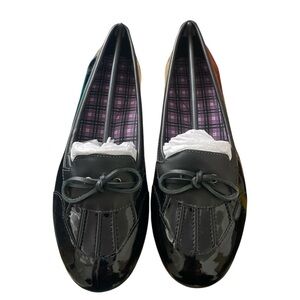 L.L. Bean Black Patent Leather Coastal Rain Skimmers, NIB, size 8M, $55